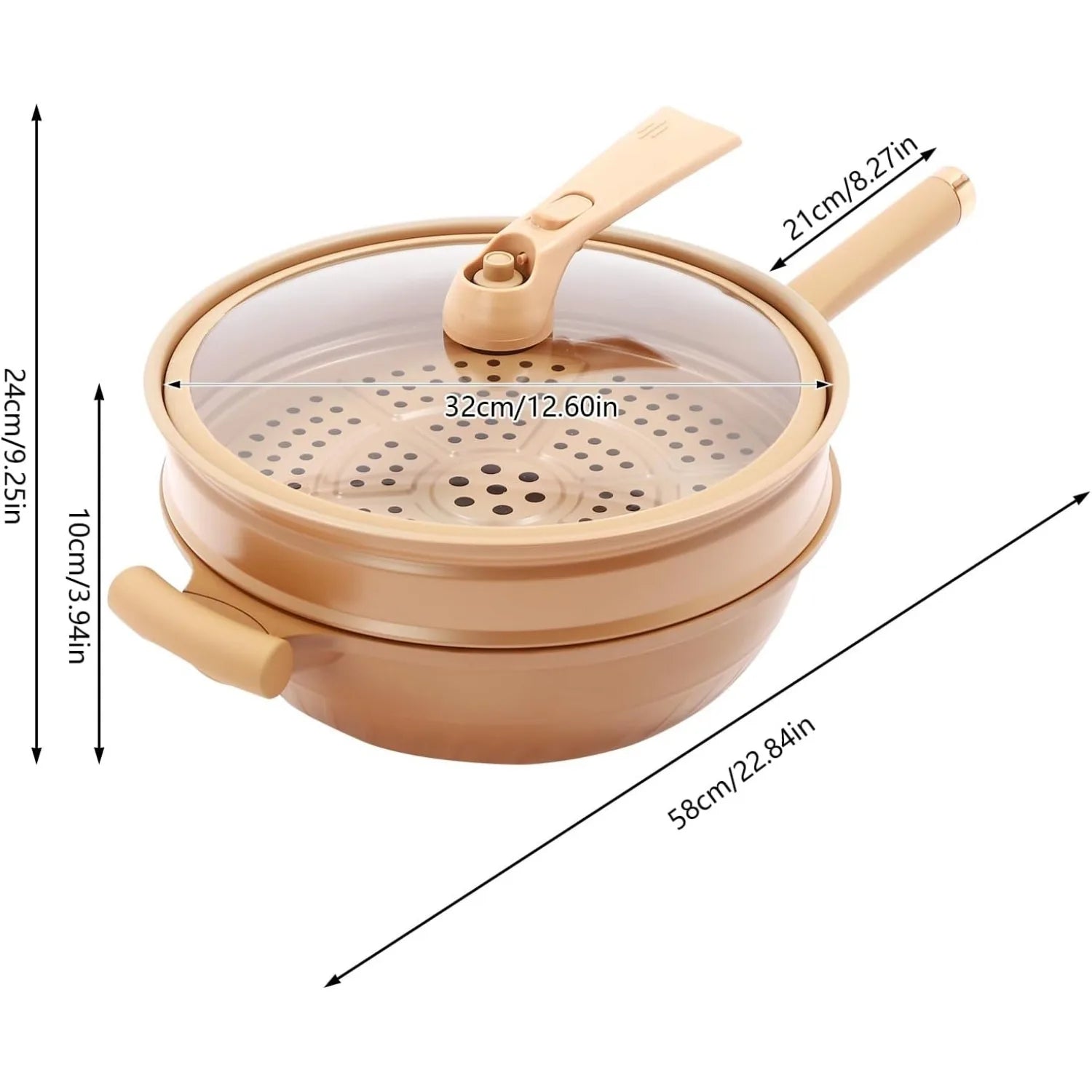 Micro Pressure Cooker with Steamer Basket, Non-Stick Clay Pot