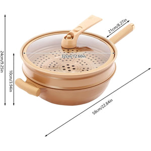 Micro Pressure Cooker with Steamer Basket, Non-Stick Clay Pot