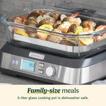 STM-1000 Cook Fresh Digital Glass Steamer, One Size, Stainless Steel