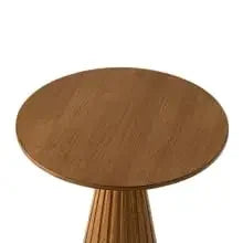 Pedestal Small Drink Table Round Martini Table Wood Plant Stand End Table for Small Space Living Room, Bedroom, Walnut