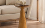 Pedestal Small Drink Table Round Martini Table Wood Plant Stand End Table for Small Space Living Room, Bedroom, Walnut