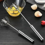 Semi Automatic Mixer Whisk Egg Beater Stainless Steel Manual Hand Mixer Self-Turning Cream Utensils