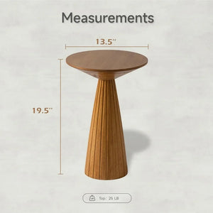 Pedestal Small Drink Table Round Martini Table Wood Plant Stand End Table for Small Space Living Room, Bedroom, Walnut