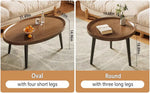 Mid Century Modern Coffee Table, Oval+ Round Side Table Set for Living Room, Bedroom,Small Space
