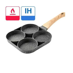 4 Hole Thickened Nonstick Egg Omelette Grilled Steak Cooking Pan Hamburger Bread Breakfast Maker Induction Cookware Omelet Pan