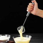 Semi Automatic Mixer Whisk Egg Beater Stainless Steel Manual Hand Mixer Self-Turning Cream Utensils