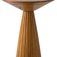 Pedestal Small Drink Table Round Martini Table Wood Plant Stand End Table for Small Space Living Room, Bedroom, Walnut