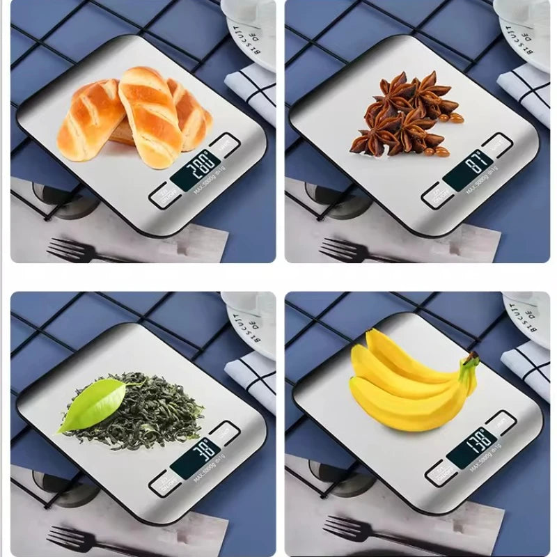 Digital Kitchen Scale LED Display 5kg/1g Stainless Steel Panel Electronic Scales