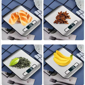 Digital Kitchen Scale LED Display 5kg/1g Stainless Steel Panel Electronic Scales