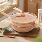 Micro Pressure Cooker with Steamer Basket, Non-Stick Clay Pot