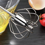 Semi Automatic Mixer Whisk Egg Beater Stainless Steel Manual Hand Mixer Self-Turning Cream Utensils