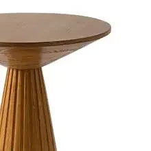 Pedestal Small Drink Table Round Martini Table Wood Plant Stand End Table for Small Space Living Room, Bedroom, Walnut
